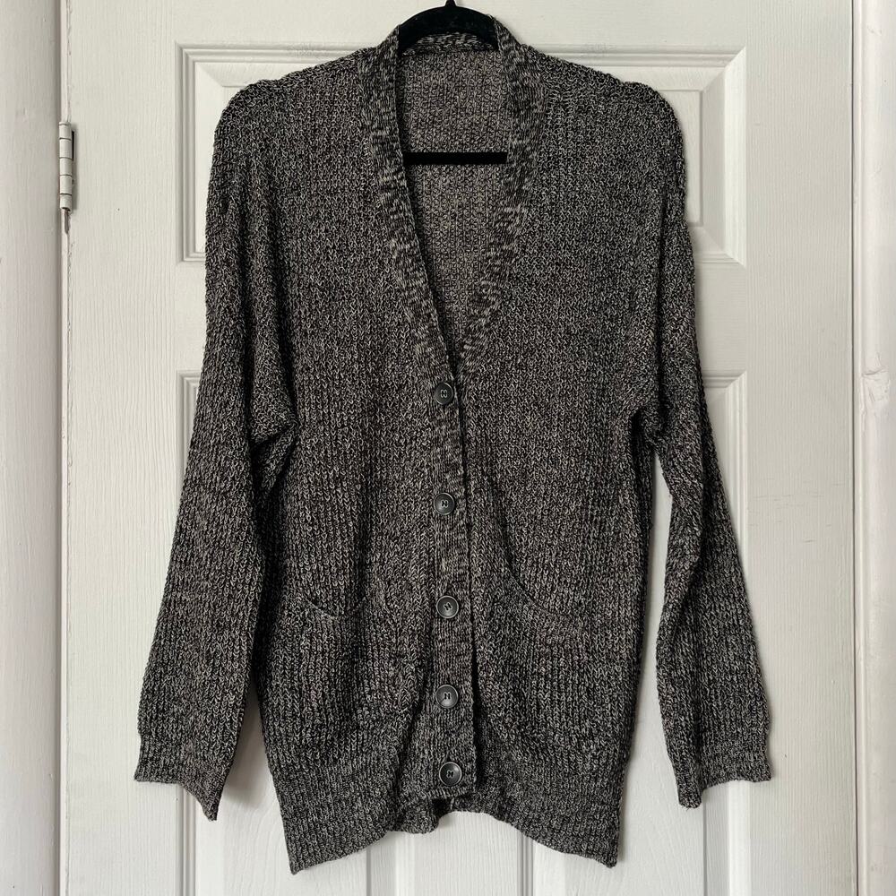 Marled Loose Knit Linen Blend Cardigan - Size M